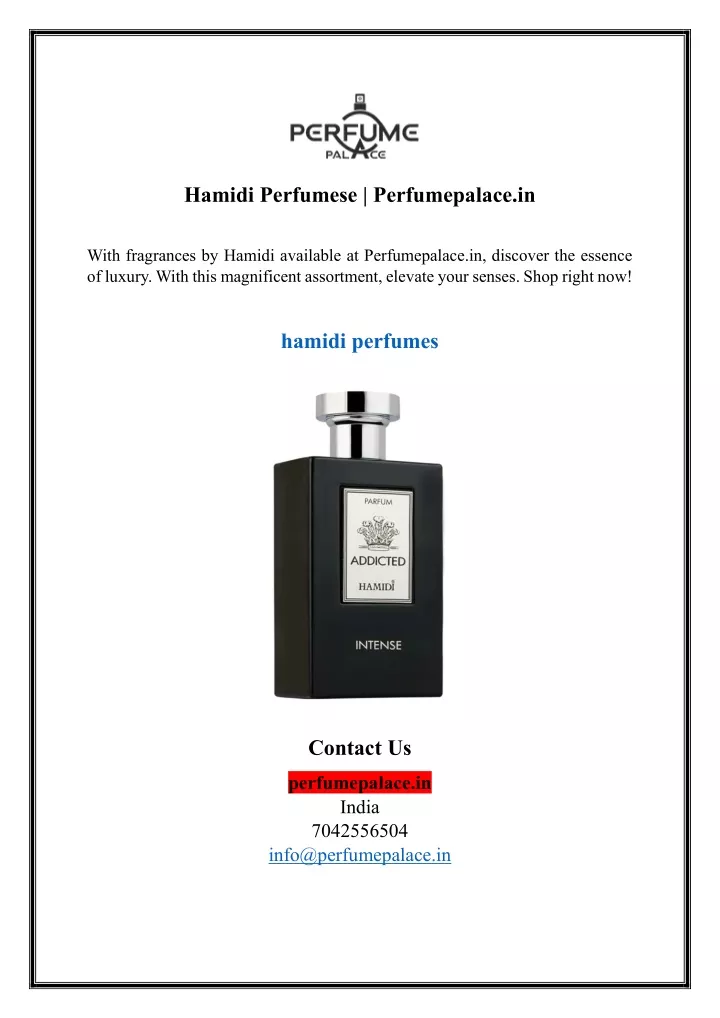 hamidi perfumese perfumepalace in