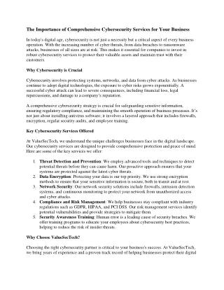 the importance of comprehensive cybersecurity