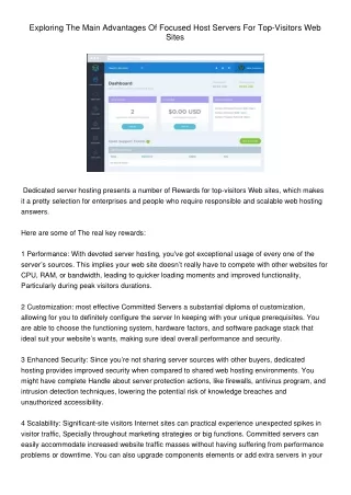 exploring the main advantages of focused host