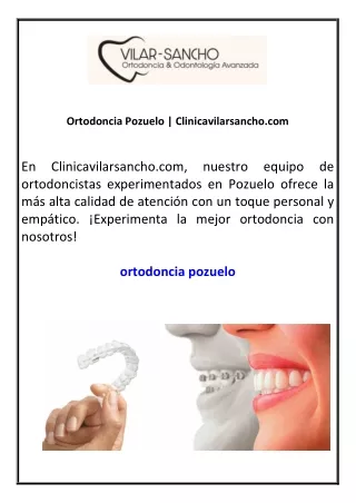 Ortodoncia Pozuelo  Clinicavilarsancho.com