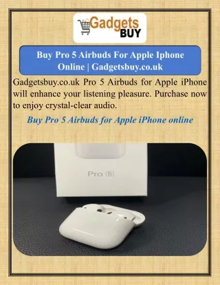 Buy Pro 5 Airbuds For Apple Iphone Online   Gadgetsbuy.co.uk