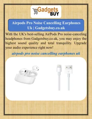 Airpods Pro Noise Cancelling Earphones Uk   Gadgetsbuy.co.uk