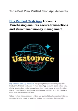 Top 5 Best  Verified Cash App Account USA
