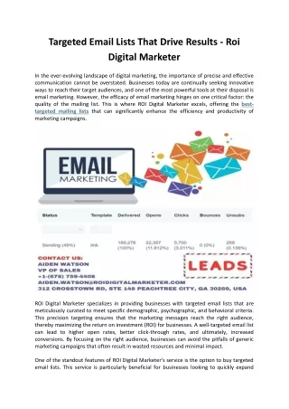 targeted email lists that drive results