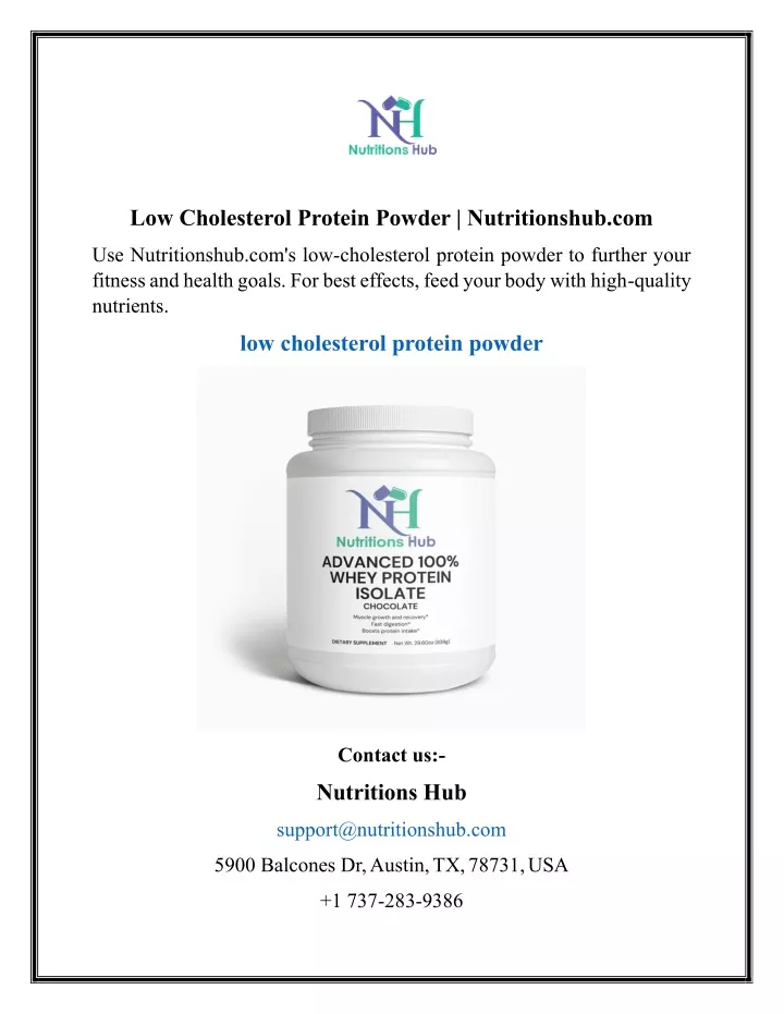 low cholesterol protein powder nutritionshub com