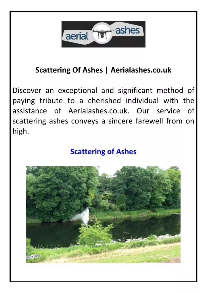 scattering of ashes aerialashes co uk