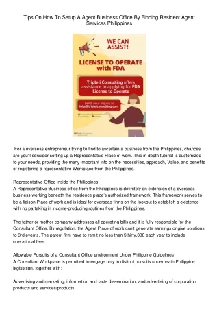 tips on how to setup a agent business office