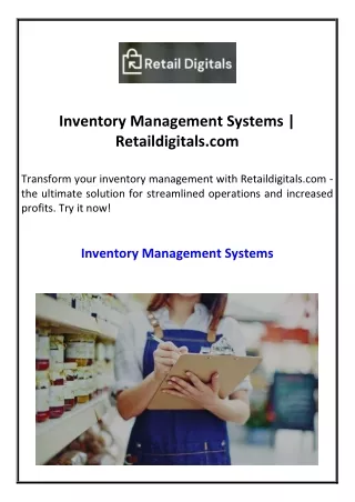 Inventory Management Systems Retaildigitals.com