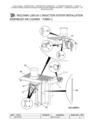 JCB JS220LR T2 DIESELMAX TRACKED EXCAVATOR Parts Catalogue Manual (Serial Number 01920001-01920300)