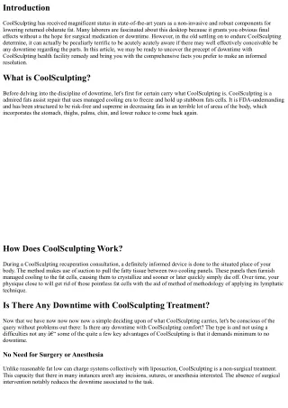 Is There Any Downtime with CoolSculpting Treatment?