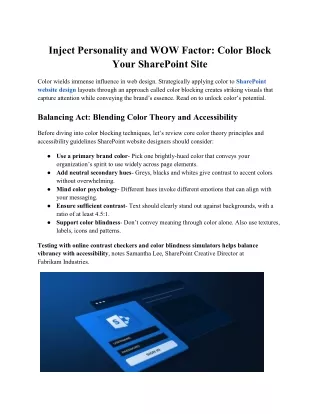 Inject Personality and WOW Factor: Color Block Your SharePoint Site