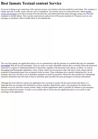 best inmate textual content service