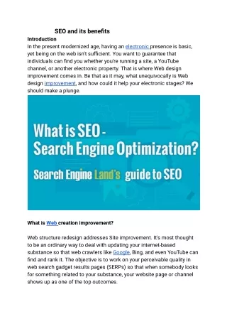 SEO and its benefits