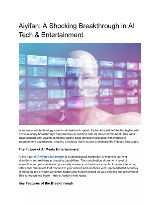 aiyifan a shocking breakthrough in ai tech