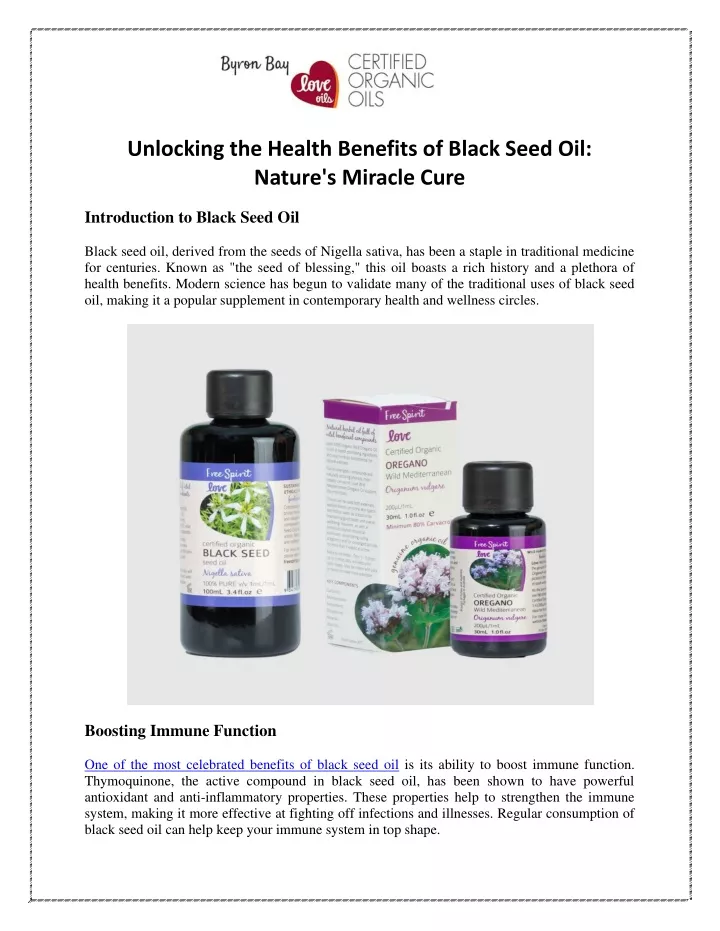 unlocking the health benefits of black seed