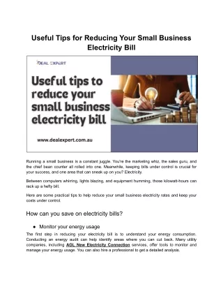 Useful Tips for Reducing Your Small Business Electricity Bill.docx