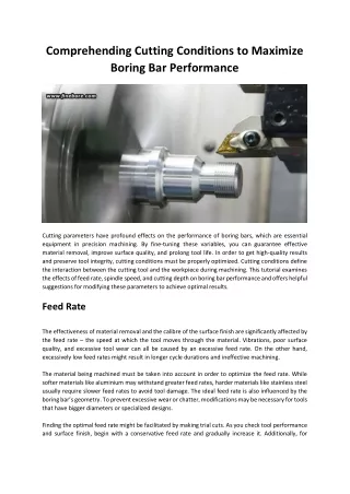 comprehending cutting conditions to maximize