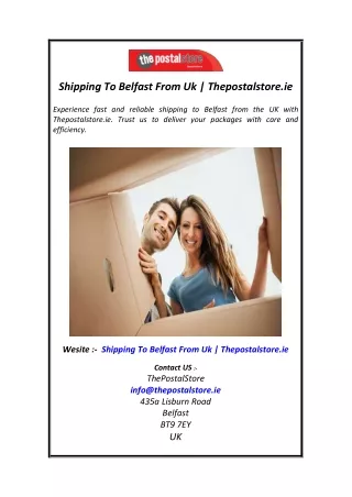 Shipping To Belfast From Uk  Thepostalstore.ie