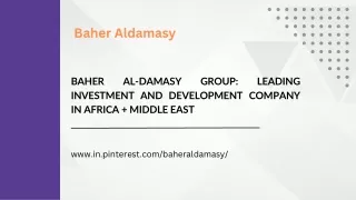 Investment Excellence: Baher Al-Damasy Group in Africa and the Middle East