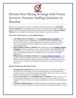 Elevate Your Hiring Strategy with Vision Services