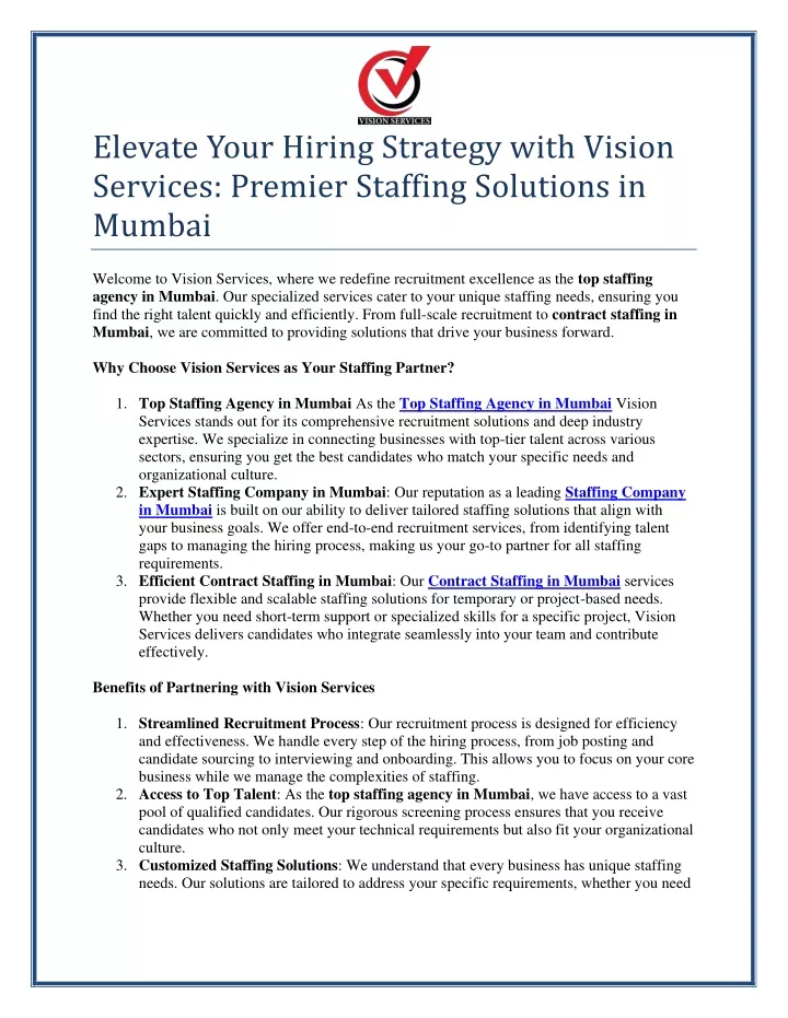 elevate your hiring strategy with vision services