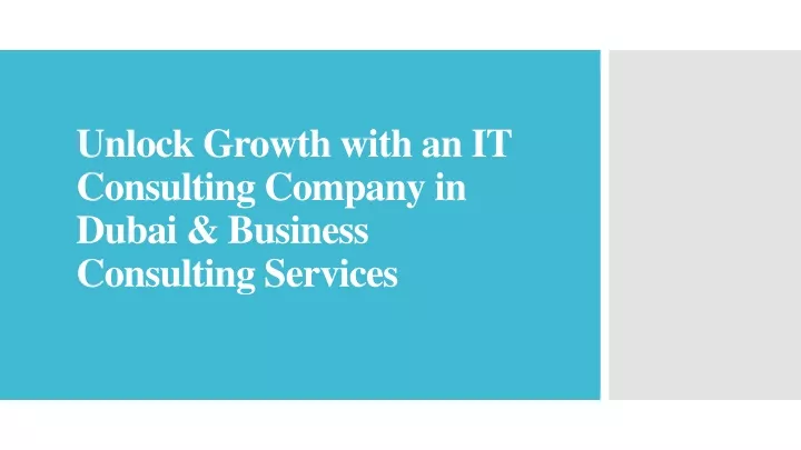 unlock growth with an it consulting company in dubai business consulting services