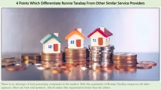 4 Points Which Differentiate Ronnie Tarabay From Other Similar Service Provider