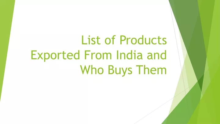 list of products