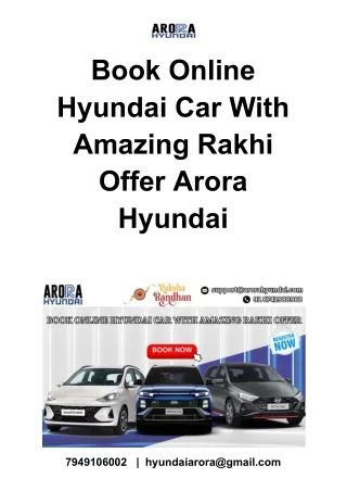 Book Online Hyundai Car With Amazing Rakhi Offer Arora Hyundai
