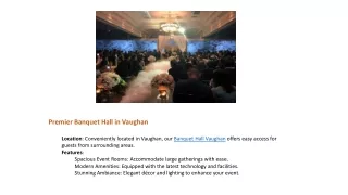 Banquet Hall in Vaughan, Woodbridge and Thornhill.