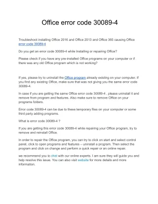 office error code 30089 4