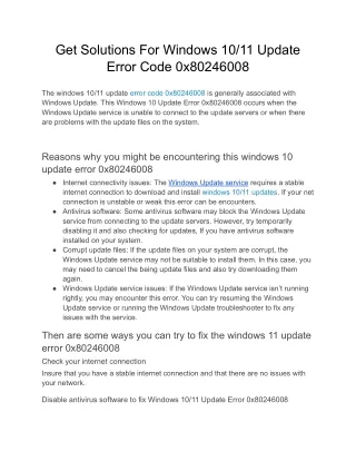 get solutions for windows 10 11 update error code