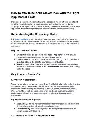 how to maximise your clover pos with the right