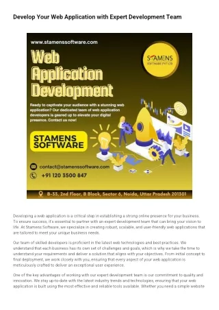 develop your web application with expert