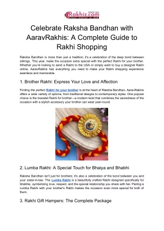 Brotherly Love: Special Rakhi for Brother