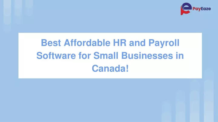 best affordable hr and payroll software for small businesses in canada