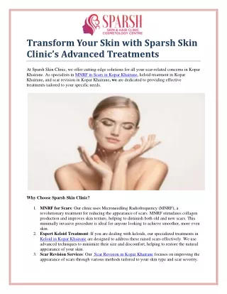 Transform Your Skin with Sparsh Skin Clinic