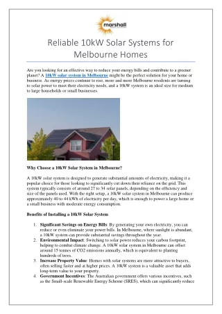 Reliable 10kW Solar Systems for Melbourne Homes