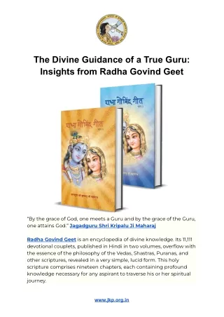 The Divine Guidance of a True Guru: Insights from Radha Govind Geet