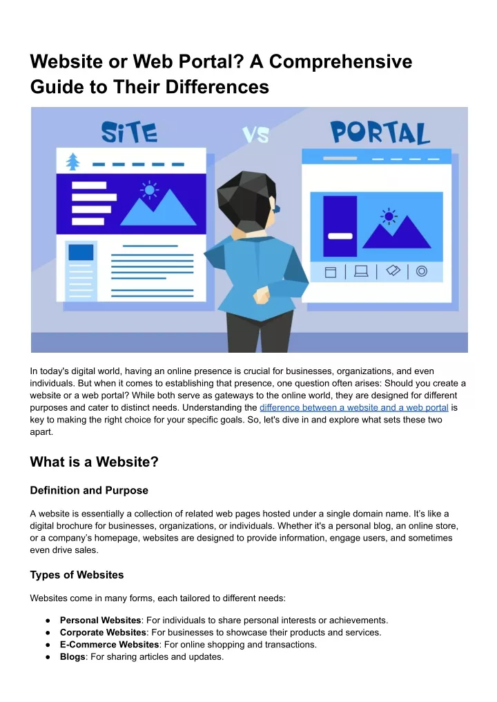 website or web portal a comprehensive guide