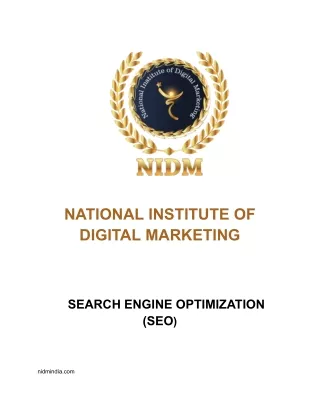 NATIONAL INSTITUTE OF DIGITAL MARKETING