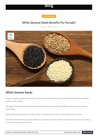 How to Maximize the Benefits of Sesame Seeds for Female Health