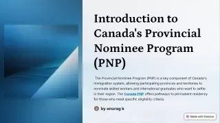 introduction to canada s provincial nominee