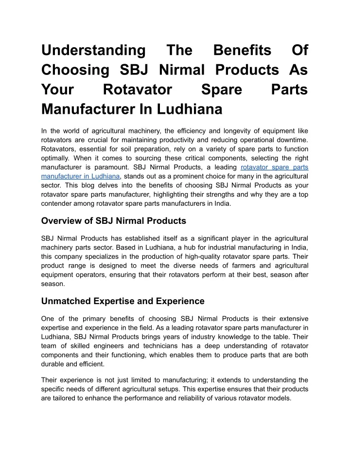 understanding choosing sbj nirmal products