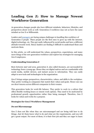 Leading Gen Z_ How to Manage Newest Workforce Generation