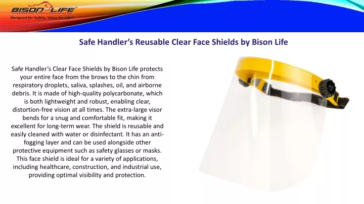 safe handler s reusable clear face shields