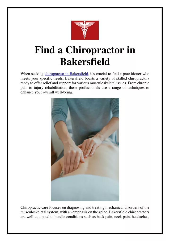 find a chiropractor in bakersfield