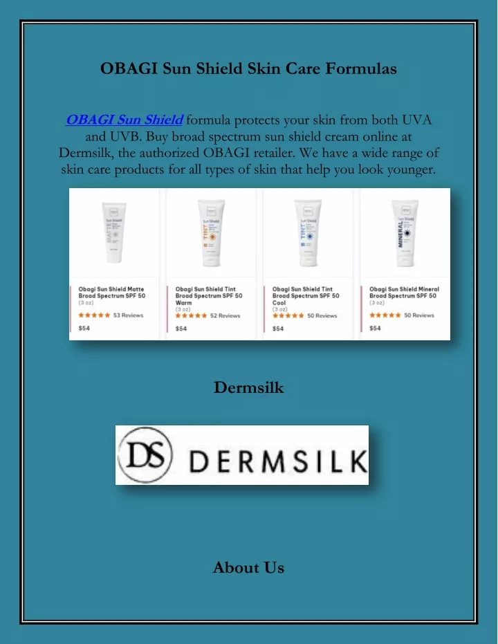 obagi sun shield skin care formulas obagi