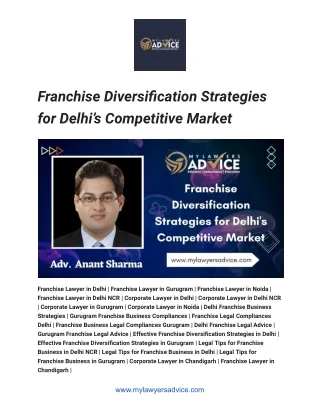 Franchise Diversification Strategies for Delhi’s Competitive Market