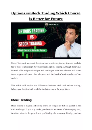 options vs stock trading which course is better